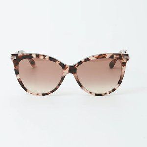 JIMMY CHOO Pink-Tone Havana Sparkle Axelle Cat-Eye Sunglasses, NWOT